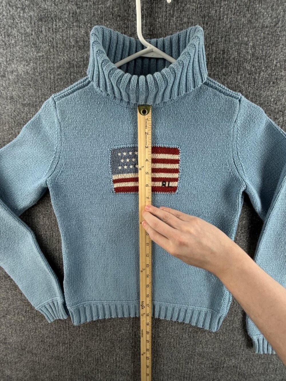 Polo Jeans Ralph Lauren Wool Cotton Blend Turtleneck Blue Women Knit Sweater - Picture 5 of 16